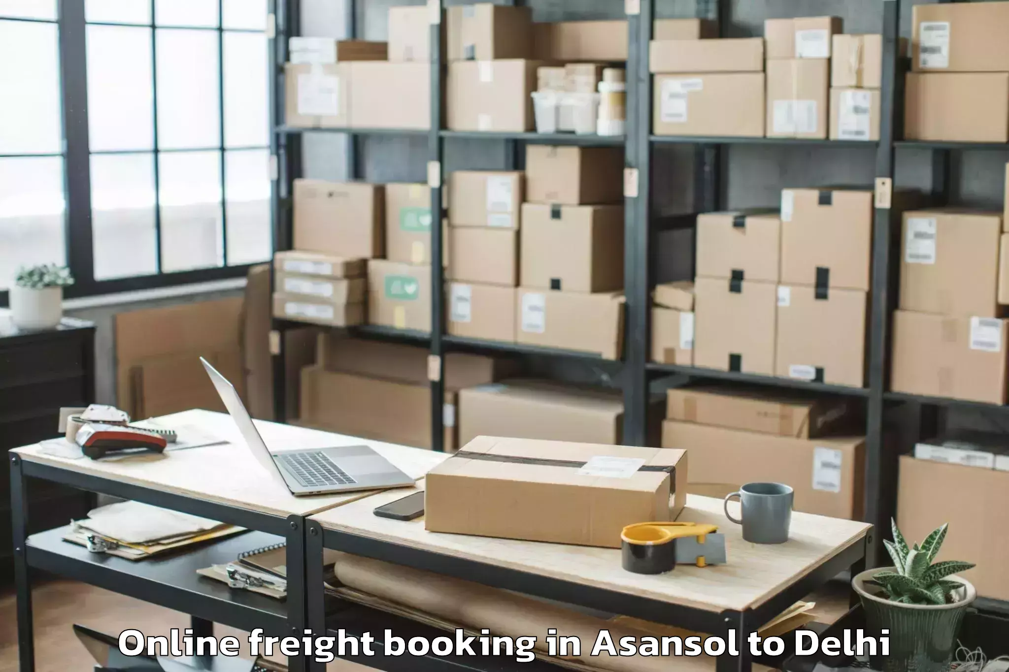 Get Asansol to Burari Online Freight Booking